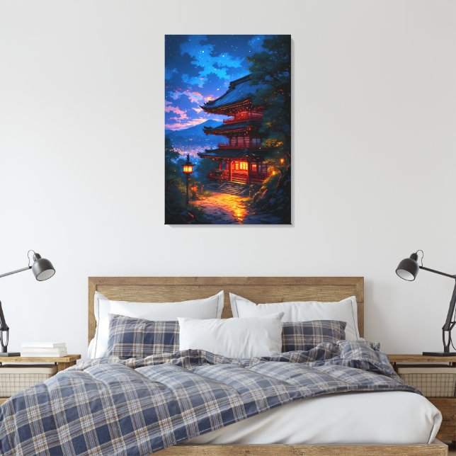 Seichi no Yoru (Sacred Night) Canvas Print (Insitu(Bedroom))