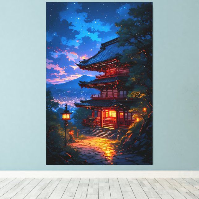 Seichi no Yoru (Sacred Night) Canvas Print (Insitu(Wood Floor))