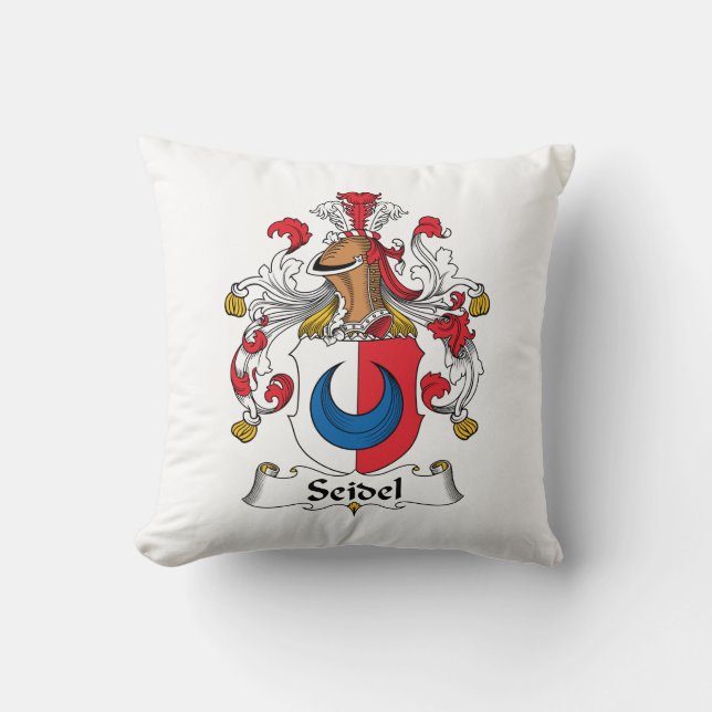 Seidel Family Crest Throw Pillow (Front)