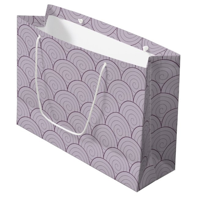 Seigaiha Japanese Wave Large Gift Bag (Front Angled)