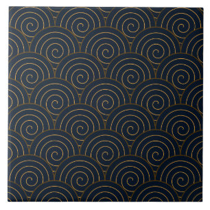 Seigaiha Seamless Pattern Ceramic Tile