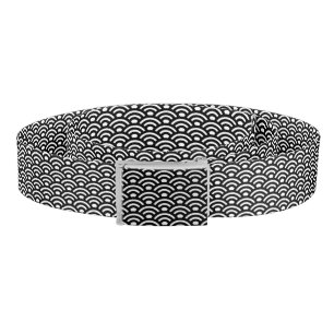 Seigaiha, Waves, Japanese, Black and White Belt
