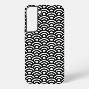 Seigaiha, Waves, Japanese, Black and White Samsung Galaxy S22+ Case
