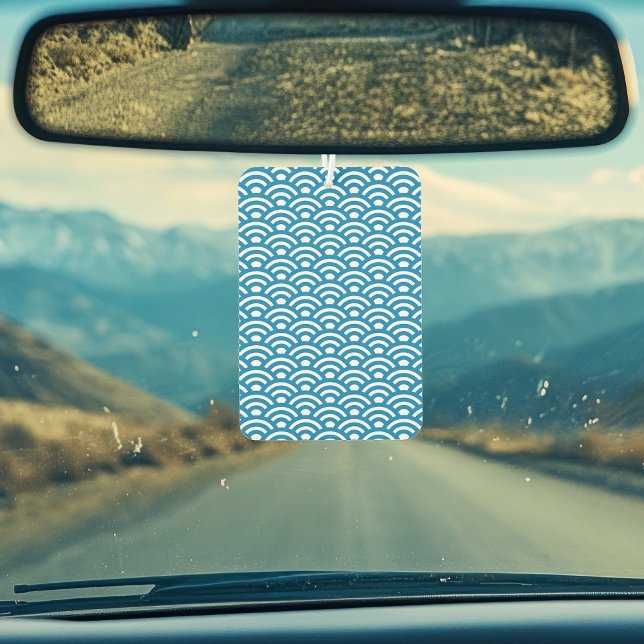 Seigaiha, Waves, Japanese, Blue and White Air Freshener (Creator Uploaded)