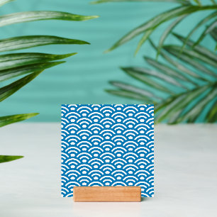 Seigaiha, Waves, Japanese, Blue and White Holder
