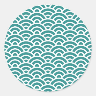 SEIHEKI 168 Seigaiha Waves - Energetic Ver. Classic Round Sticker