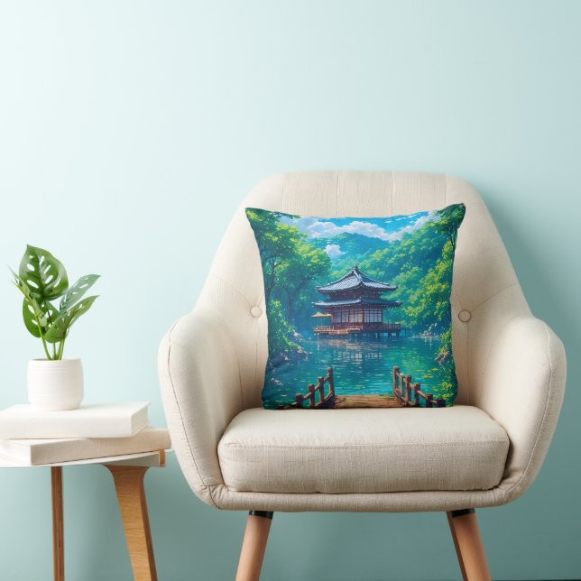 (Seijaku no Kohan) -  Lakeside Serenity Throw Pillow (Chair)