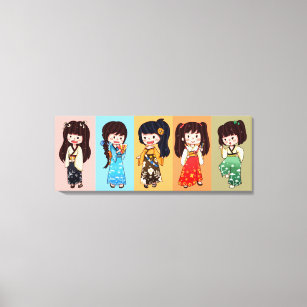 Seijin no Hi Kimono Girls Canvas Print