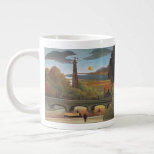 Seine and Eiffel Tower at Sunset by Henri Rousseau Large Coffee Mug