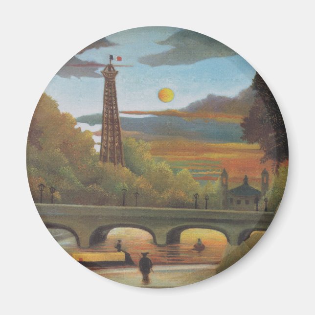 Seine and Eiffel Tower at Sunset by Henri Rousseau Magnet (Front)