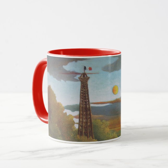 Seine and Eiffel Tower at Sunset by Henri Rousseau Mug (Front Left)