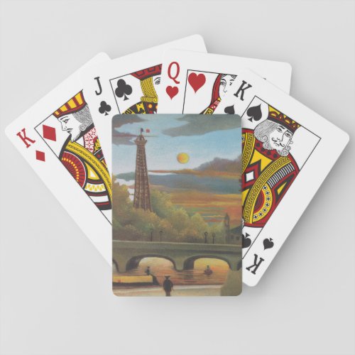 Seine and Eiffel Tower at Sunset by Henri Rousseau Poker Cards