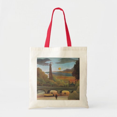 Seine and Eiffel Tower at Sunset by Henri Rousseau Tote Bag