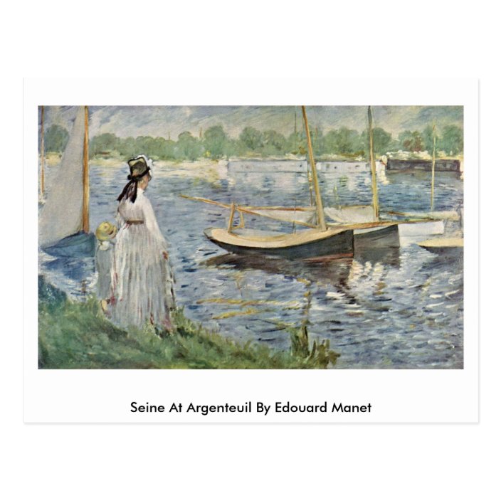 Seine At Argenteuil By Edouard Manet Postcard | Zazzle.com
