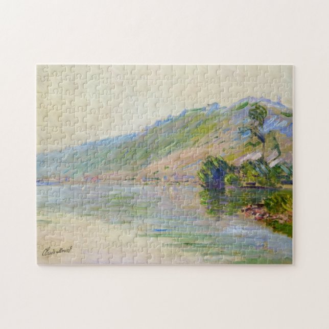 Seine at Port-Villez Clear Weather Monet Fine Art Jigsaw Puzzle (Horizontal)