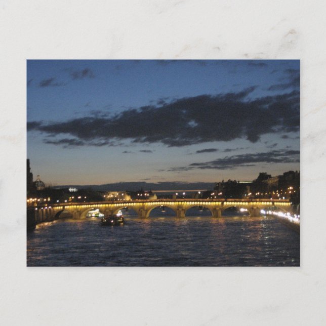 Seine Bridge at Dusk Postcard (Front)
