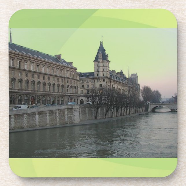Seine River Cork Coaster (Front)