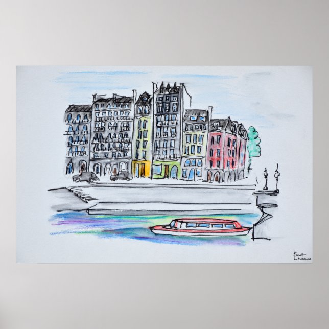 Seine River | Ile Saint-Louis, Paris Poster (Front)