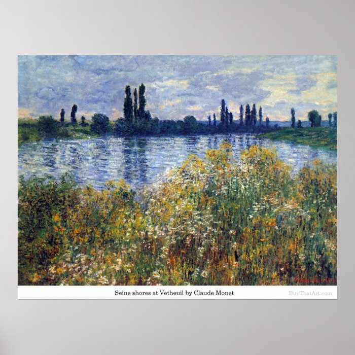 Seine shores at Vetheuil by Claude Monet Posters