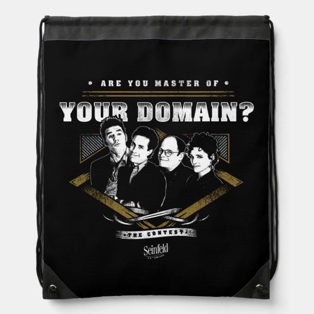 Seinfeld | Are You Master of Your Domain? Drawstring Bag (Front)