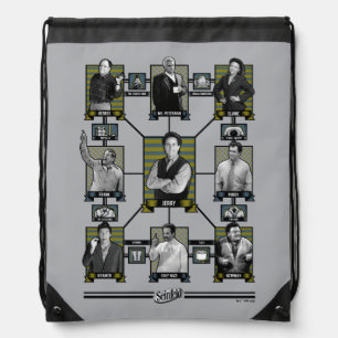 Seinfeld   Character Relationship Chart Drawstring Bag