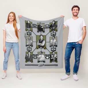 Seinfeld   Character Relationship Chart Fleece Blanket