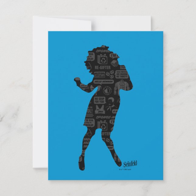 Seinfeld | Elaine Dance Silhouette Note Card (Front)