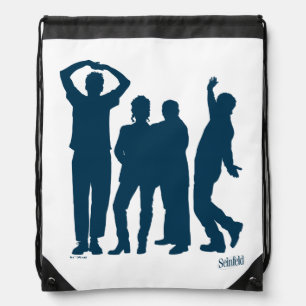 Seinfeld   Group Silhouette Graphic Drawstring Bag