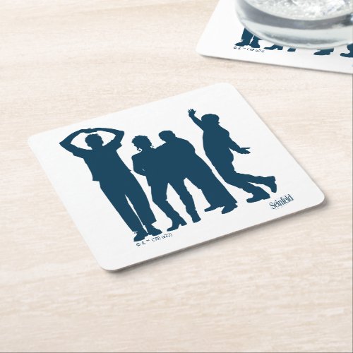 Seinfeld  Group Silhouette Graphic Square Paper Coaster