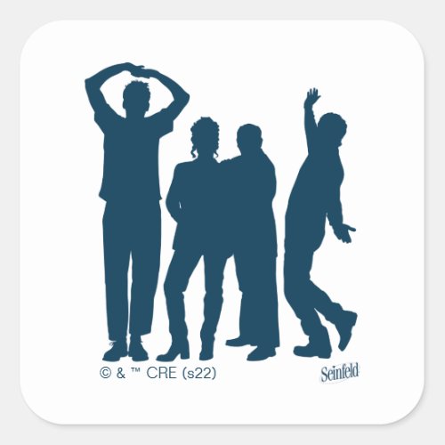 Seinfeld  Group Silhouette Graphic Square Sticker