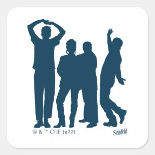 Seinfeld Group Silhouette Graphic Square Sticker