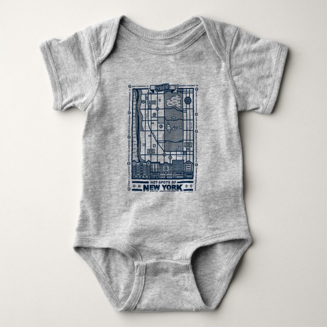 Seinfeld | Hot Spots of New York Map Baby Bodysuit (Front)