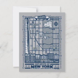 Seinfeld   Hot Spots of New York Map Note Card