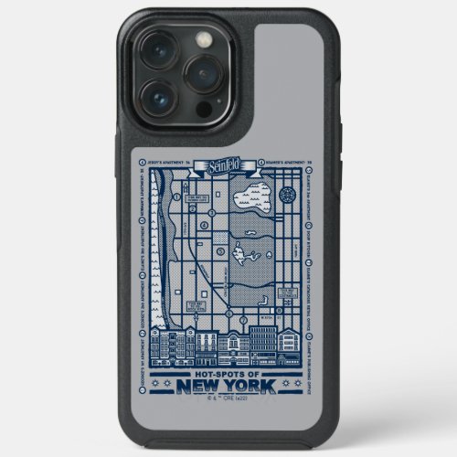 Seinfeld  Hot Spots of New York Map iPhone 13 Pro Max Case