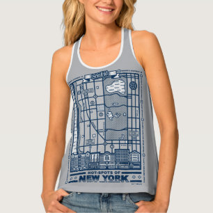 Seinfeld   Hot Spots of New York Map Tank Top