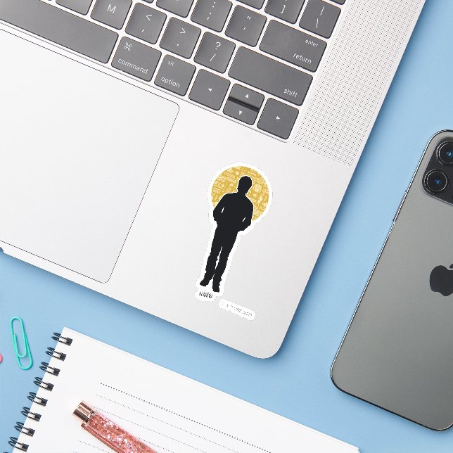 Seinfeld | Jerry Seinfeld Silhouette Sticker (Laptop w/ iPhone)