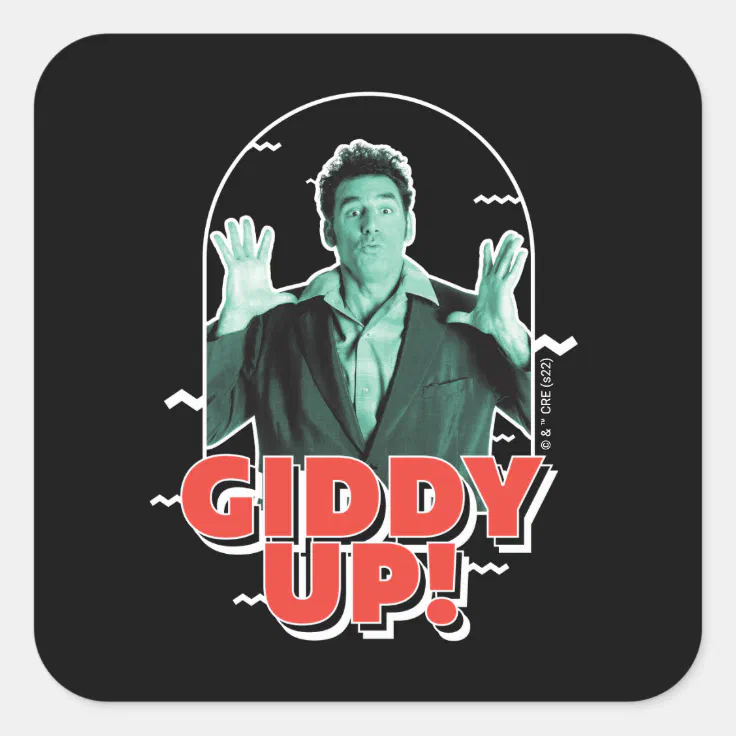 Seinfeld Kramer Giddy Up! Square Sticker Zazzle