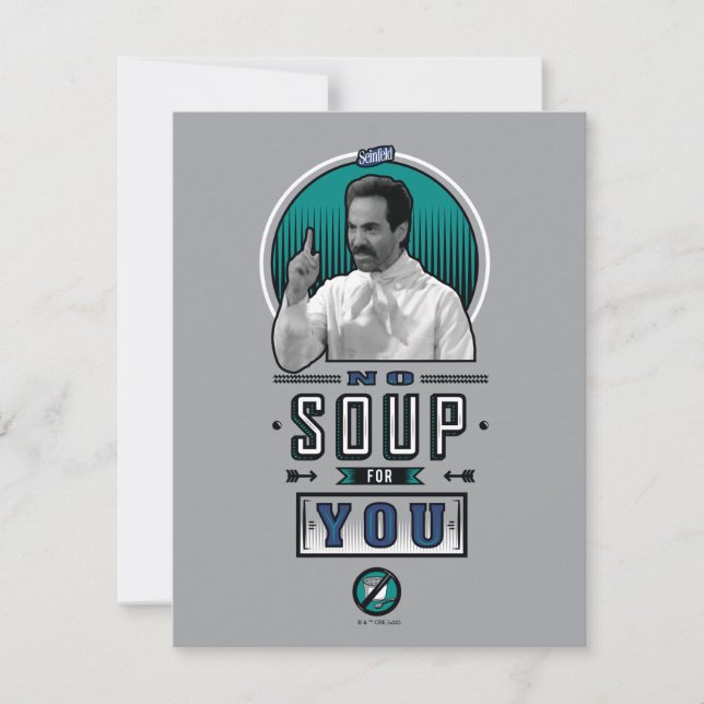 Seinfeld | No Soup For You Graphic Note Card (Front)