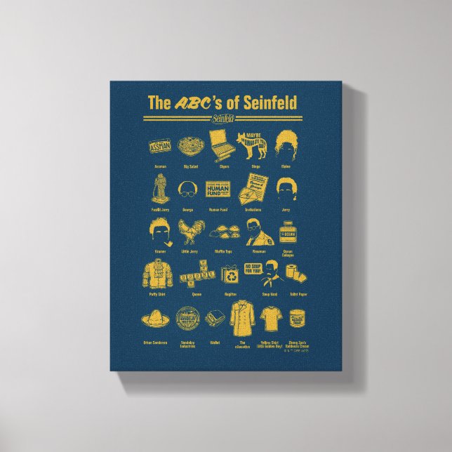 Seinfeld | The ABC's of Seinfeld Infographic Canvas Print (Front)