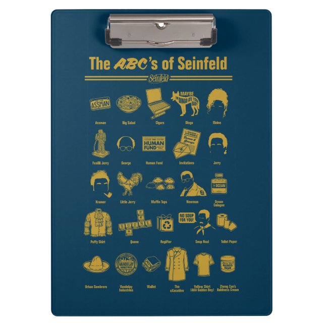 Seinfeld | The ABC's of Seinfeld Infographic Clipboard (Front)