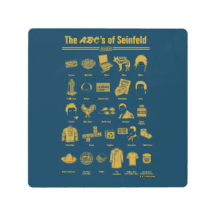 Seinfeld   The ABC's of Seinfeld Infographic Metal Print