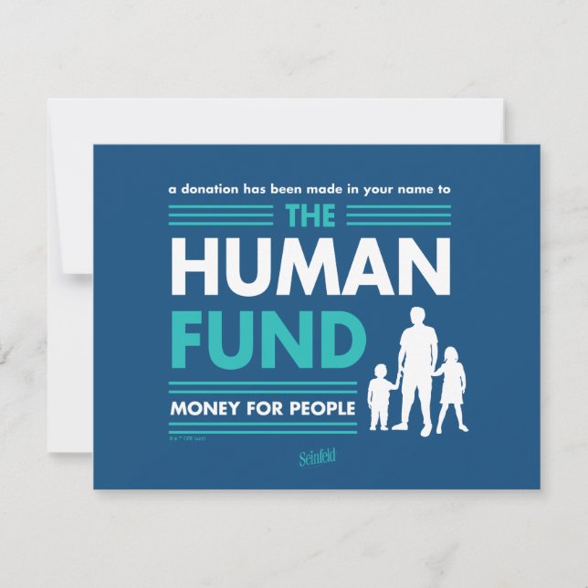 Seinfeld | The Human Fund Note Card (Front)