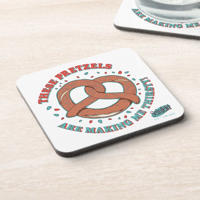 Seinfeld | These Pretzels are Making Me Thirsty Beverage Coaster (Left Side)