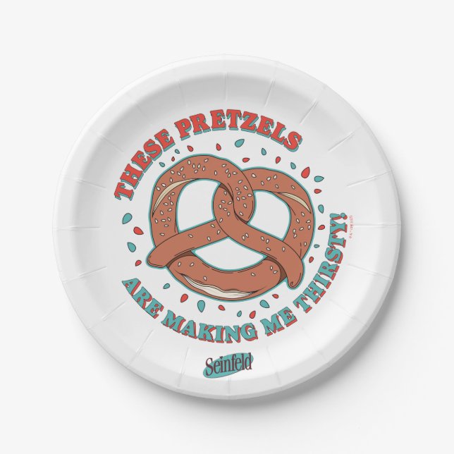 Seinfeld | These Pretzels are Making Me Thirsty Paper Plates (Front)