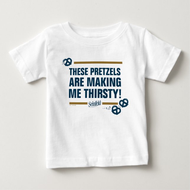 Seinfeld | "These Pretzels" Typography Graphic Baby T-Shirt (Front)