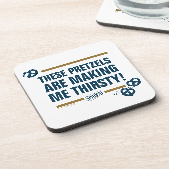 Seinfeld | "These Pretzels" Typography Graphic Beverage Coaster (Left Side)