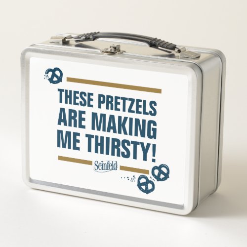 Seinfeld  These Pretzels Typography Graphic Metal Lunch Box