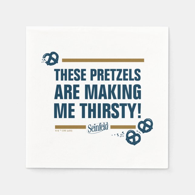 Seinfeld | "These Pretzels" Typography Graphic Napkins (Front)