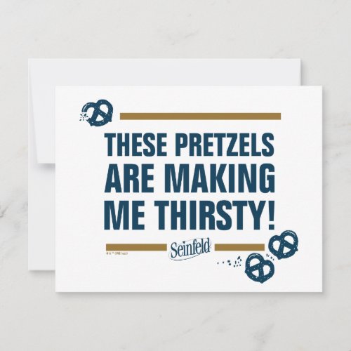 Seinfeld  These Pretzels Typography Graphic Note Card