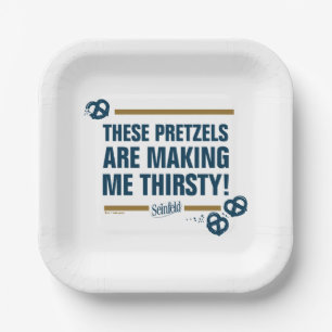 Seinfeld   "These Pretzels" Typography Graphic Paper Plates